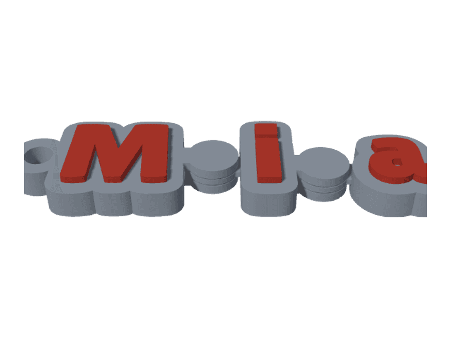 A 3D printed articulated name made with Trinketforge